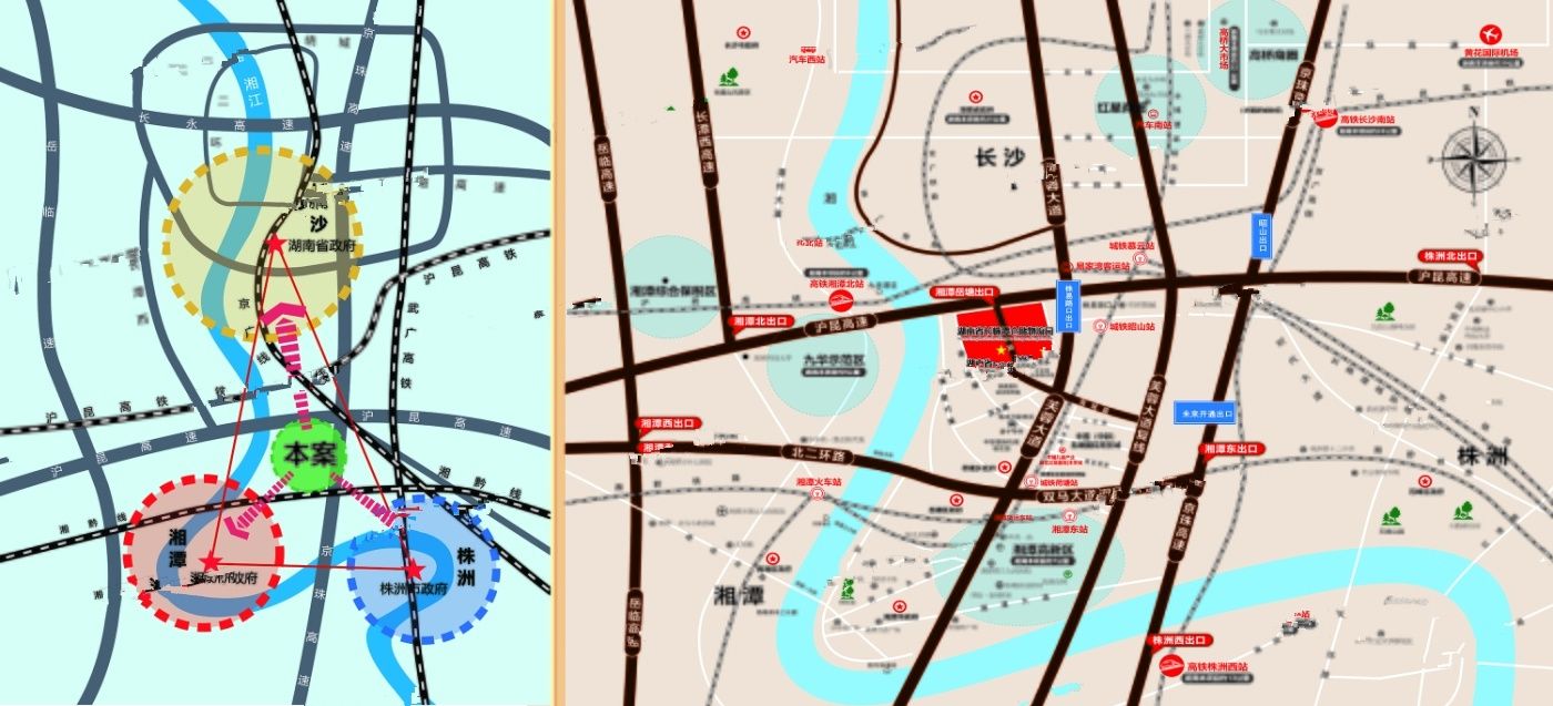 湖南省长株潭仓储物流园位置交通图